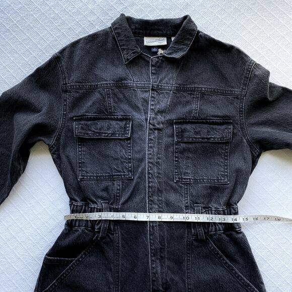 NWT Universal Thread Women's Black Denim Long Sleeve Jumpsuit Full Zip Utility - Picture 11 of 11